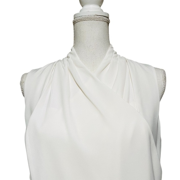 CABI WOMEN’S SLEEVELESSS VNECK LINED OFF WHITE BLOUSE SIZE 8 - Picture 2 of 13